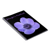Blauer Anemon individualisierbares Notebook Notizblock (Rechte Seite)