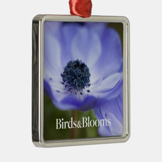 Blauer Anemon Ornament Aus Metall (Rechts)