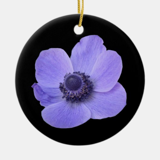 Blauer Anemone Keramik Ornament (Vorne)