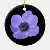 Blauer Anemone Keramik Ornament (Hinten)