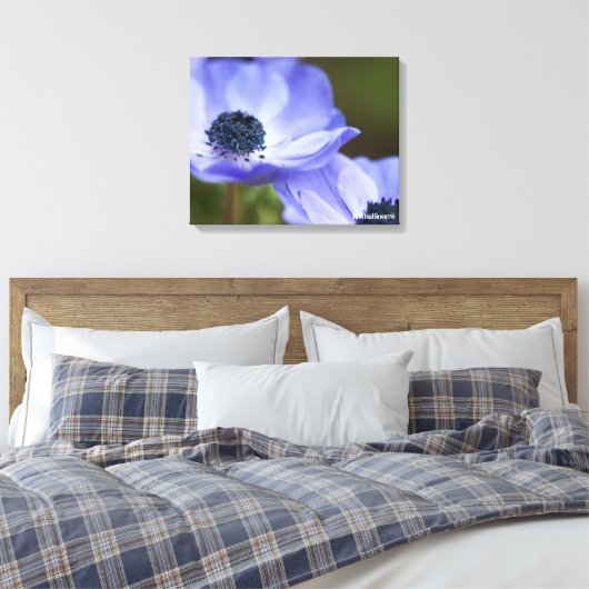 Blauer Anemone Leinwanddruck (Insitu (Schlafzimmer))