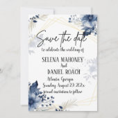 "Blauer Anemonenblüten: Blumenzehen" Save The Date (Vorderseite)