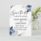 "Blauer Anemonenblüten: Blumenzehen" Save The Date (Stehend Vorderseite)