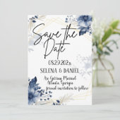 "Blauer Anemonenblüten: Blumenzehen" Save The Date (Stehend Vorderseite)