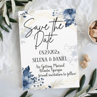 "Blauer Anemonenblüten: Blumenzehen" Save The Date