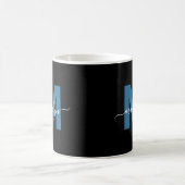 Blauer Anfangsbuchstabe Namensmonogramm Kaffeetasse (Mittel)