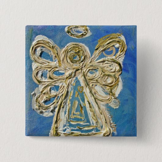 Blauer Angel Button, Button oder Anhänger (Vorderseite)