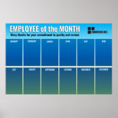 Blauer Angestellter des Month-Fotos Poster (Vorne)