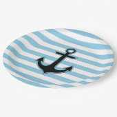 Blauer Anker, Anker des Schiffes, Anker des Schiff Pappteller (Schrägansicht)