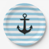 Blauer Anker, Anker des Schiffes, Anker des Schiff Pappteller (Vorderseite)