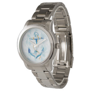 Blauer Anker Armbanduhr