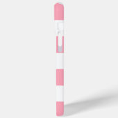 Blauer Anker auf rosa Streifen Muster Case-Mate iPhone Hülle (Rückseite / Links)