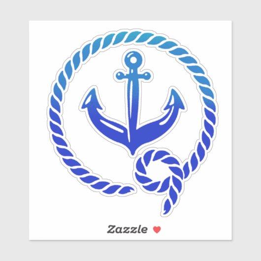 Blauer Anker Aufkleber (Blatt)