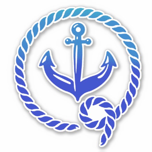 Blauer Anker Aufkleber (Vorderseite)