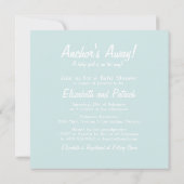 Blauer Anker Banner Kinderdusche Einladung (Rückseite)