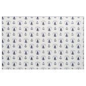 Blauer Anker/blaue Segelboot-Silhouette der Seestr Stoff (Fat Quarter (45,7 x 55,9 cm))