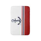 Blauer Anker Blauer Weißer Roter Streifen Badematte (Vorderseite Vertikal)