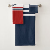Blauer Anker Blauer Weißer Roter Streifen Badhandtuch Set (Insitu)