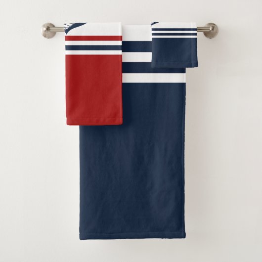 Blauer Anker Blauer Weißer Roter Streifen Badhandtuch Set (Insitu)