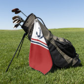 Blauer Anker Blauer Weißer Roter Streifen Golfhandtuch (Gras)
