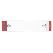 Blauer Anker Blauer Weißer Roter Streifen Kurzer Tischläufer (Horizontal)