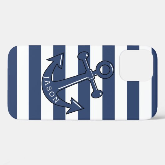 Blauer Anker Case-Mate iPhone Hülle (Rückseite (Horizontal))