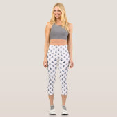Blauer Anker der Nautischen Marine auf weißem Hint Capri Leggings (Vorderseite)