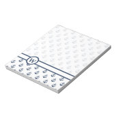 Blauer Anker der Nautischen Marine auf weißem Hint Notizblock (Rotiert)