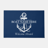 Blauer Anker der Nautischen Seestelle Begrüßung an Fußmatte (Vorderseite)