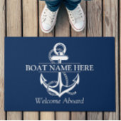 Blauer Anker der Nautischen Seestelle Begrüßung an Fußmatte