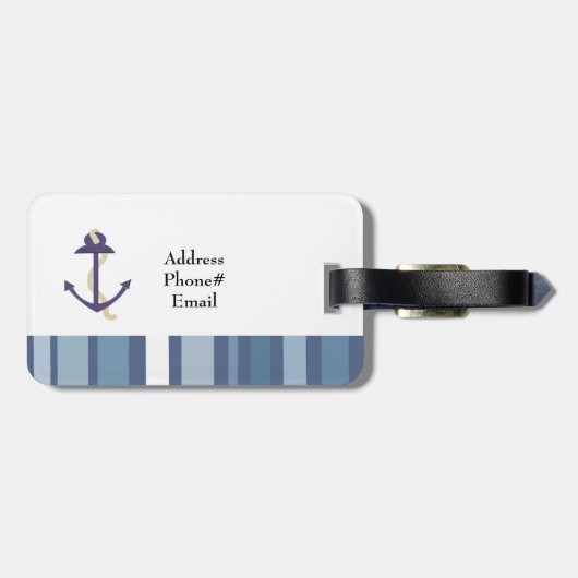 Blauer Anker Gepäckanhänger (Rückseite horizontal)