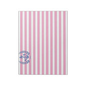Blauer Anker Laurel Wreath Pink Stripes Notizblock (Rotiert)