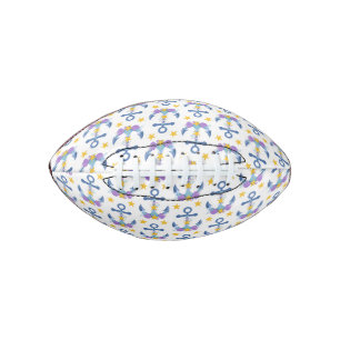 Blauer Anker Lila Muscheln Gelber Seestern Football