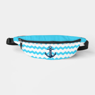 Blauer Anker mit blauen Wellen Bauchtasche