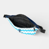 Blauer Anker mit blauen Wellen Bauchtasche (Offen)