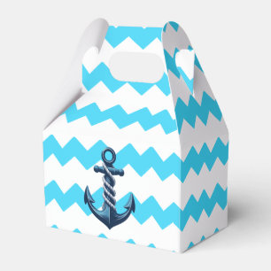 Blauer Anker mit blauen Wellen Geschenkschachtel