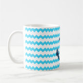 Blauer Anker mit blauen Wellen Kaffeetasse (Links)