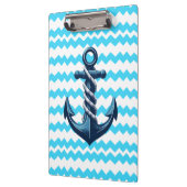 Blauer Anker mit blauen Wellen Klemmbrett (Links)
