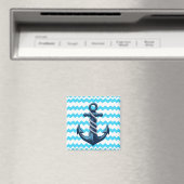 Blauer Anker mit blauen Wellen Magnet (In Situ (Geschirrspüler))