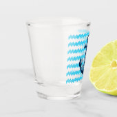 Blauer Anker mit blauen Wellen Schnapsglas (Links)