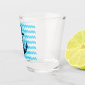 Blauer Anker mit blauen Wellen Schnapsglas (Rechts)