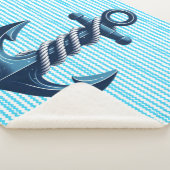 Blauer Anker mit blauen Wellen Sherpadecke (3/4)