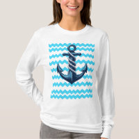 Blauer Anker mit blauen Wellen
