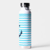 Blauer Anker mit blauen Wellen Trinkflasche (Links)