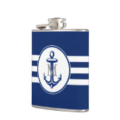 Blauer Anker mit Monogramm Flachmann (Links)