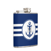 Blauer Anker mit Monogramm Flachmann (Rechts)