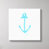 Blauer Anker mit Seil Leinwanddruck (Vorderseite)