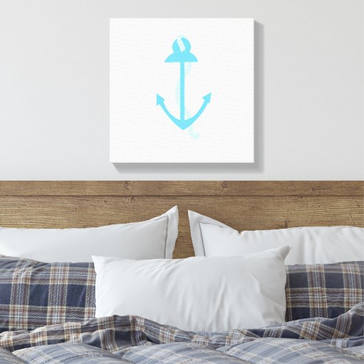 Blauer Anker mit Seil Leinwanddruck (Insitu (Schlafzimmer))