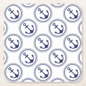 Blauer Anker nautisch Rechteckiger Pappuntersetzer (Vorderseite)