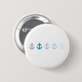 Blauer Anker-nautischentwurf Button (Vorne & Hinten)